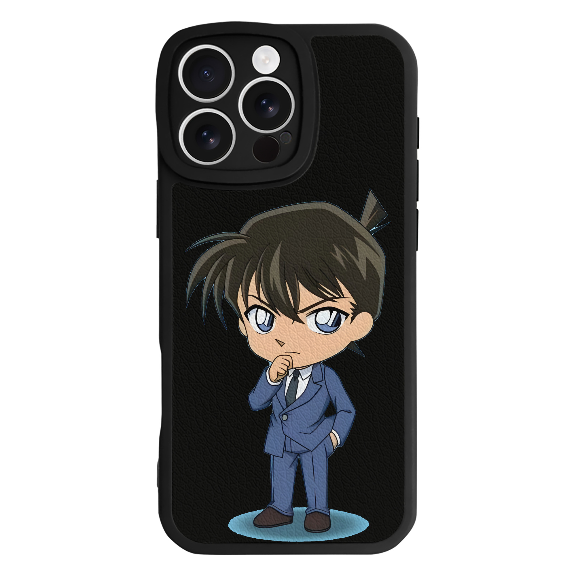 （画像用） 名探偵コナン 江戸川 コナン Detective Conan Conan Edogawa 【iPhone 16シリーズ対応】シリコンスマホケース（レザー調） 材質：シリコン